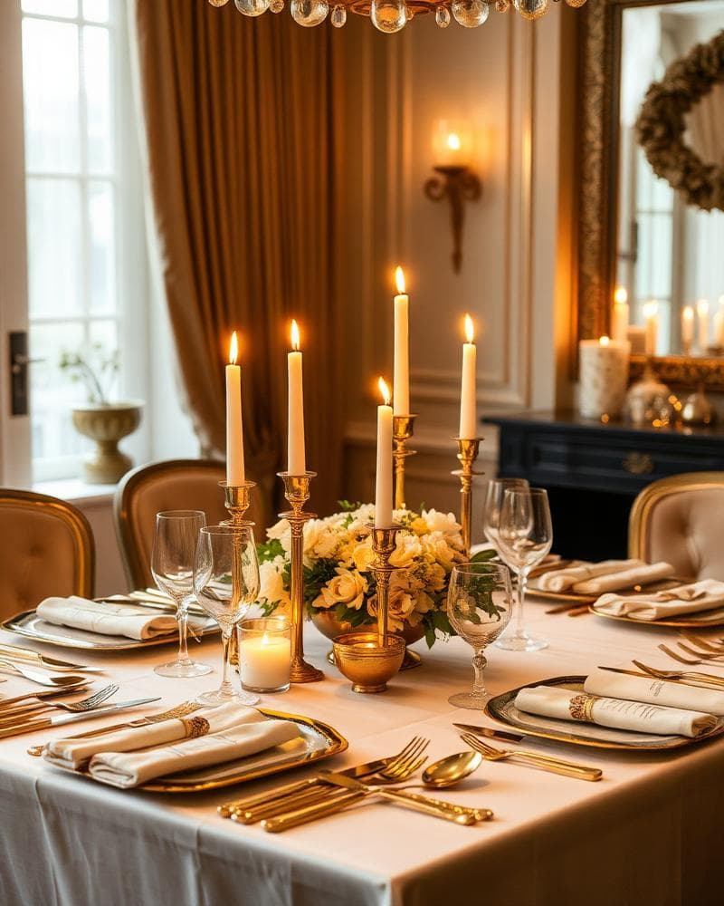 Fine dining table setup for a home party